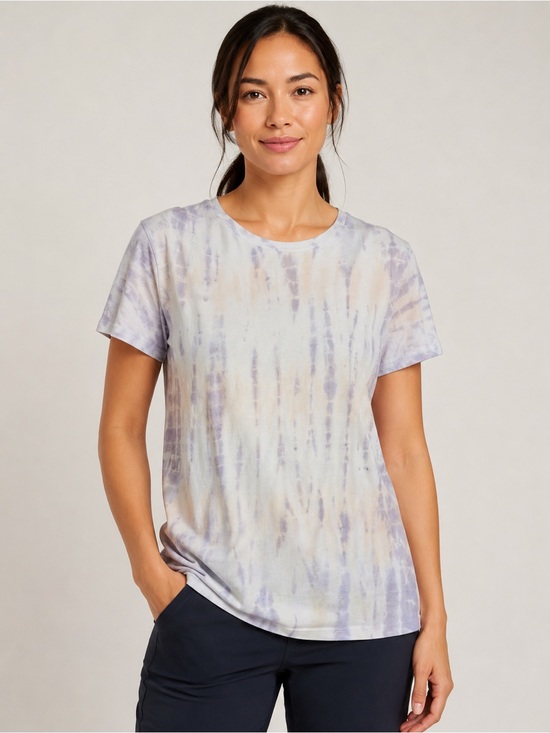 Athleta Tops - Athleta Organic Daily Printed Tee Large Kai Ballerina Pink Tie Dye Shirt